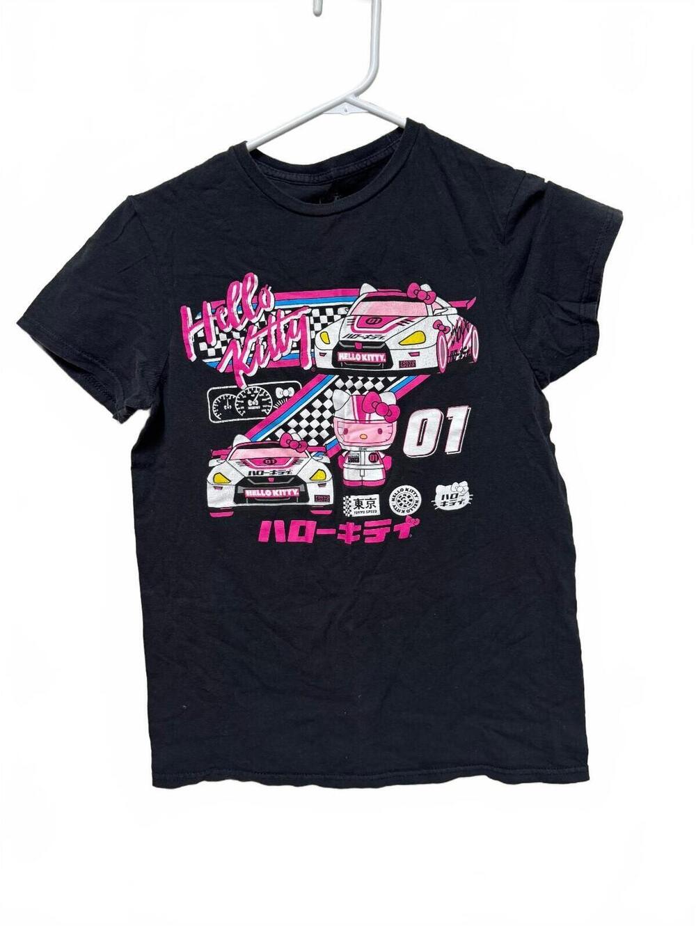 Sanrio Hello Kitty Tokyo Speed Graphic T-Shirt Black Small